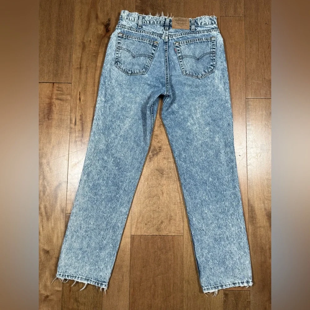 Levis 540 Jeans Blue Acid Wash 90s Denim Made‎ In USA Vintage Mens 34x32